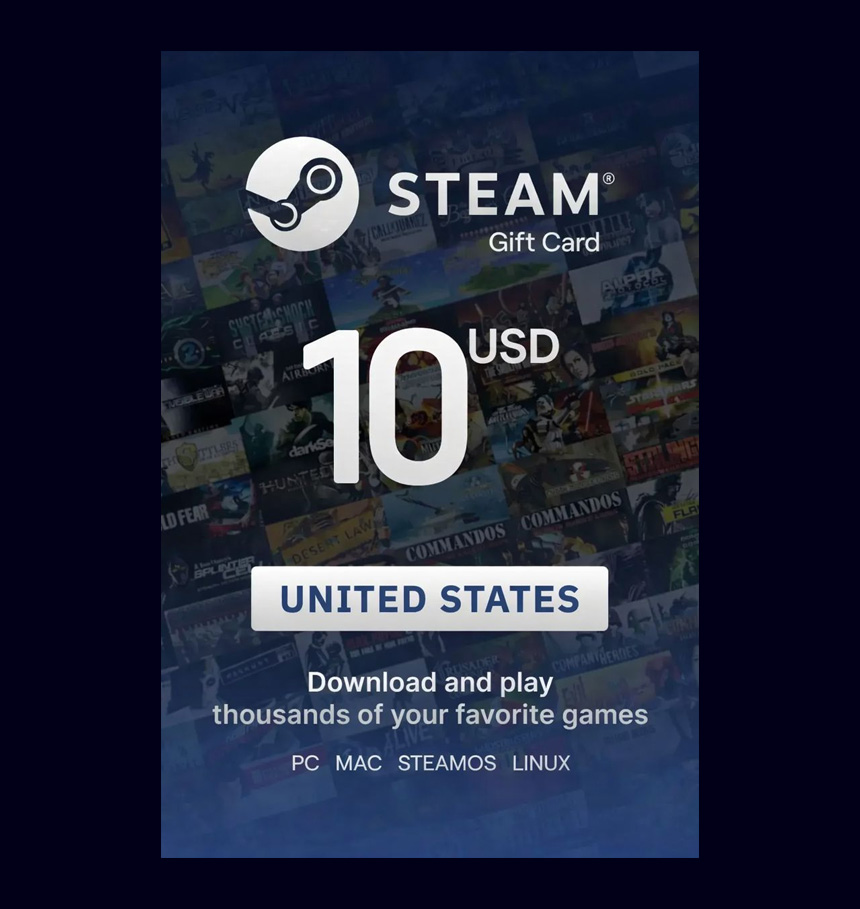 10$ Steam gift card.